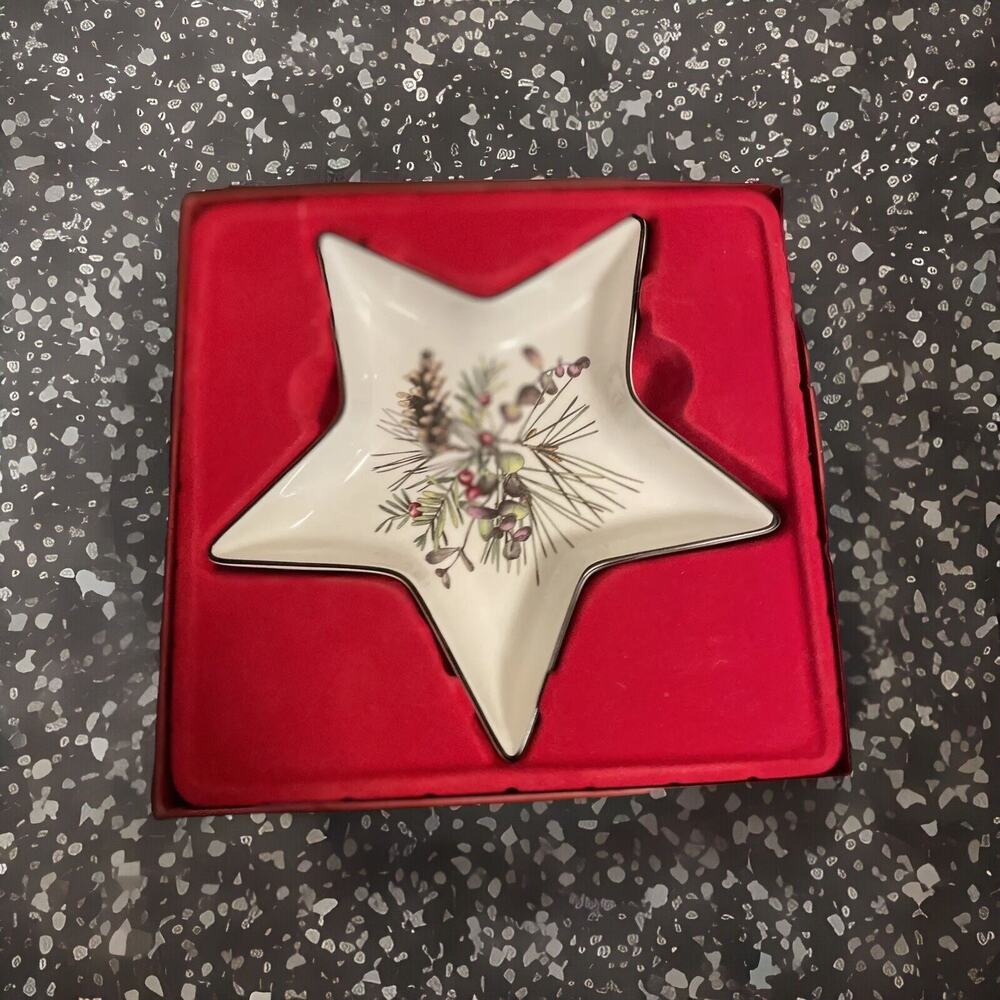Vintage Lenox Winter Star Candy Dish NIB Christmas Decor